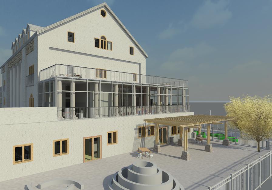 3D View 3 side exterior 3 floors